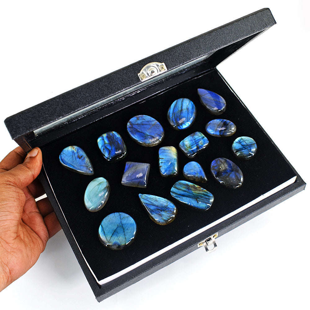 gemsmore:Genuine Labradorite Untreated Gemstone Cabochon Lot