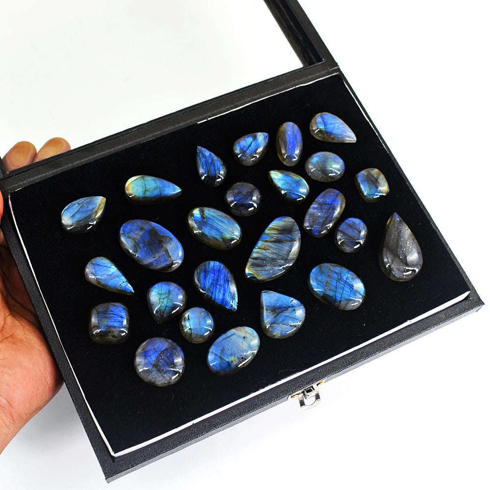 gemsmore:Genuine Labradorite Untreated Gemstone Cabochon Lot