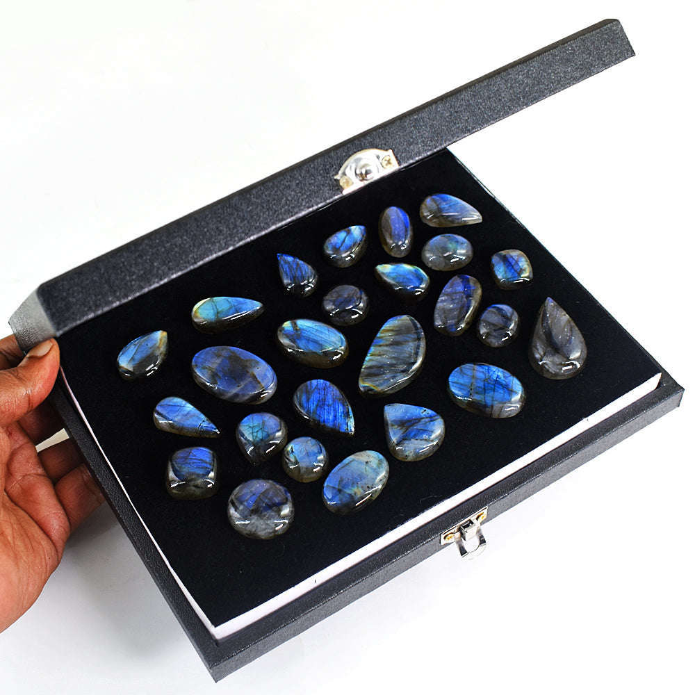 gemsmore:Genuine Labradorite Untreated Gemstone Cabochon Lot