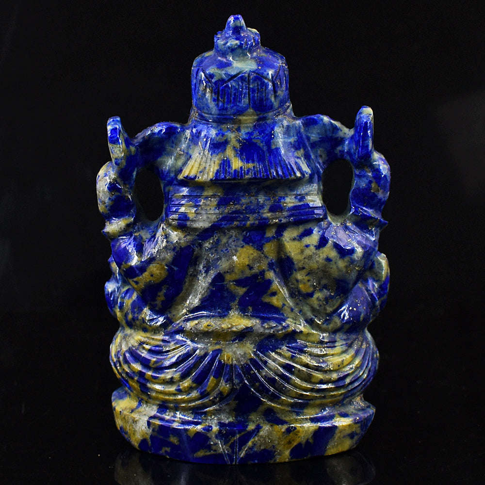 gemsmore:Genuine Lapis Lazuli  Hand Carved Genuine Crystal Gemstone Carving Lord Ganesha