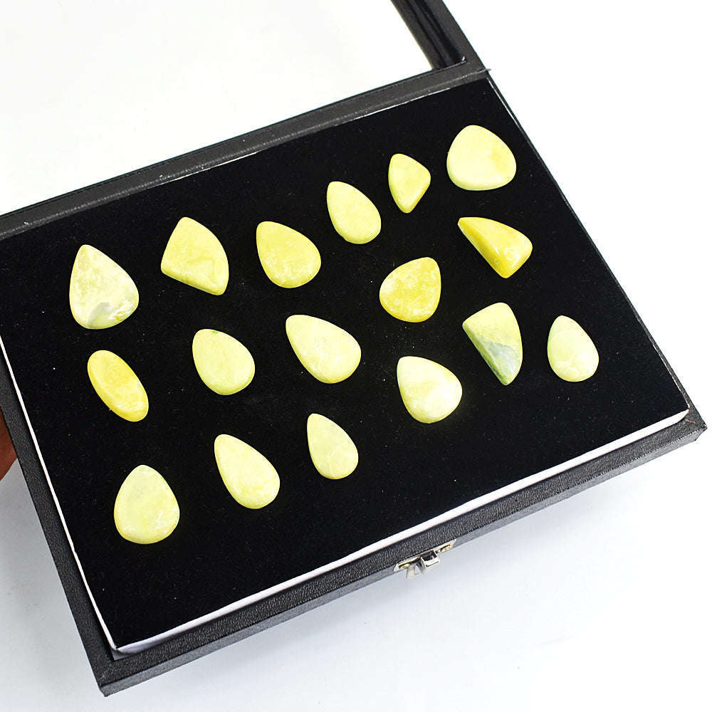 gemsmore:Genuine Lemon Serpentine Gemstone  Lot