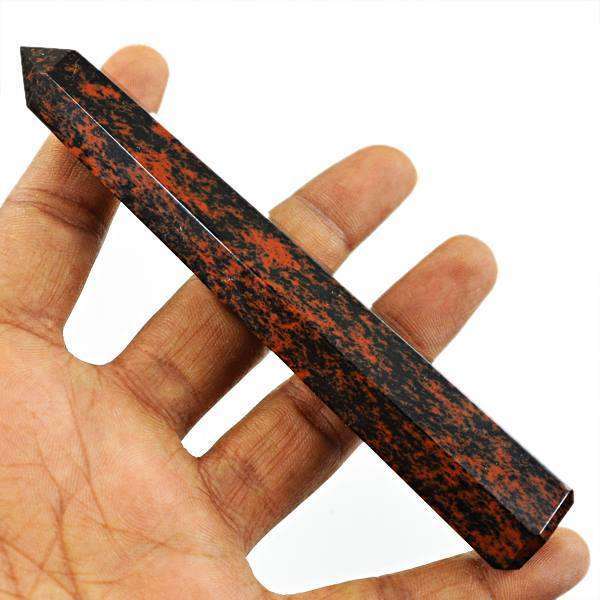 gemsmore:Genuine Mahogany Jasper Carved Reiki Healing Point