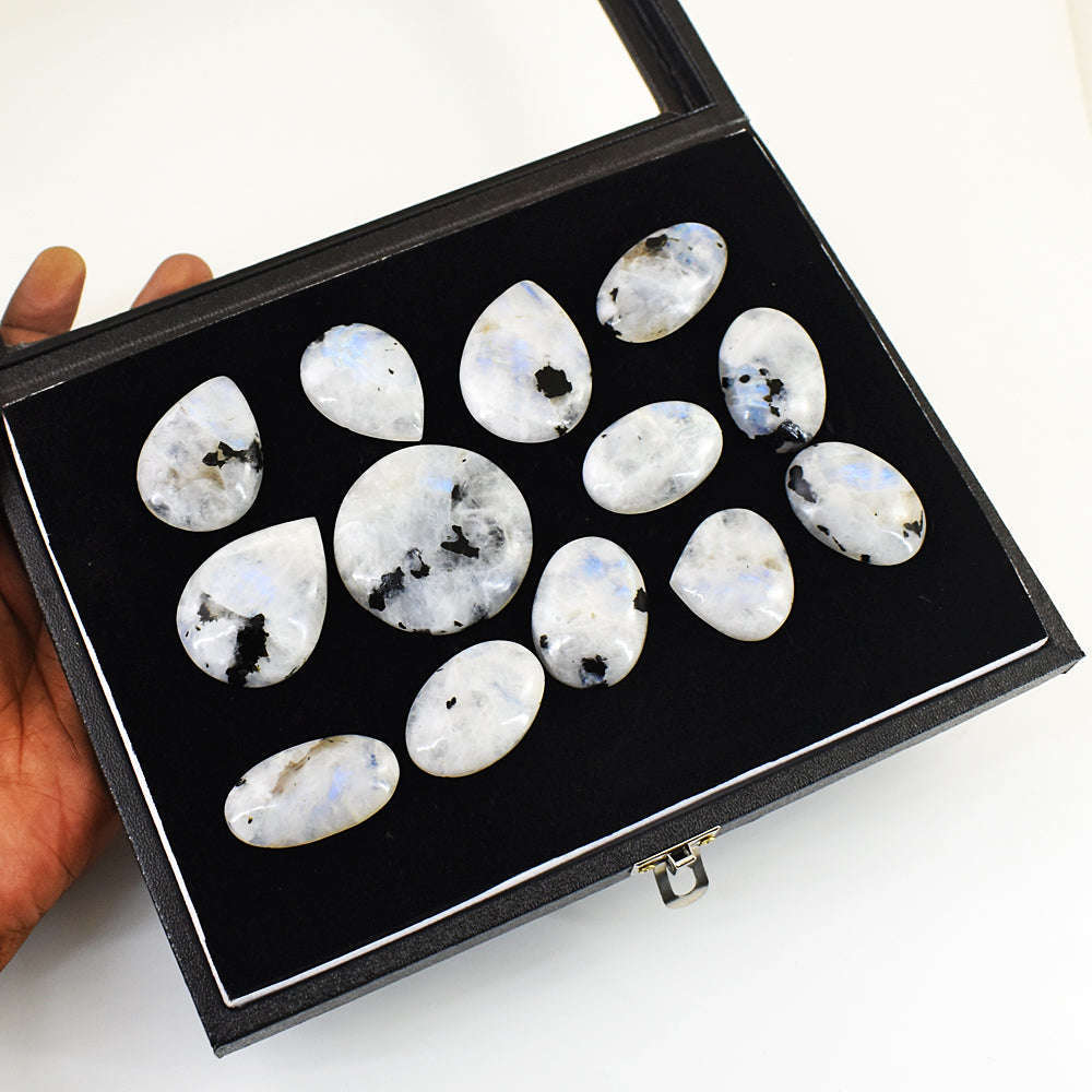 gemsmore:Genuine Moonstone Untreated Gemstone Cabochon Lot