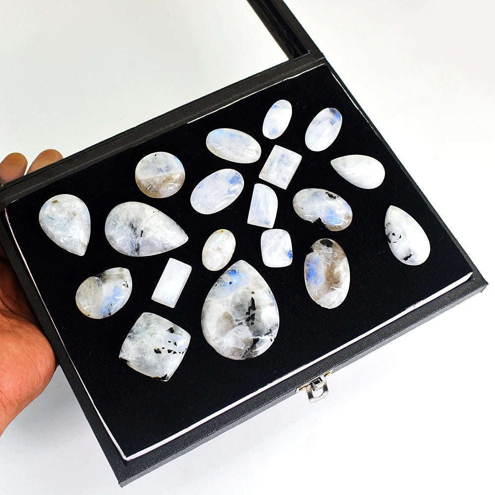 gemsmore:Genuine Moonstone Untreated Gemstone Cabochon Lot