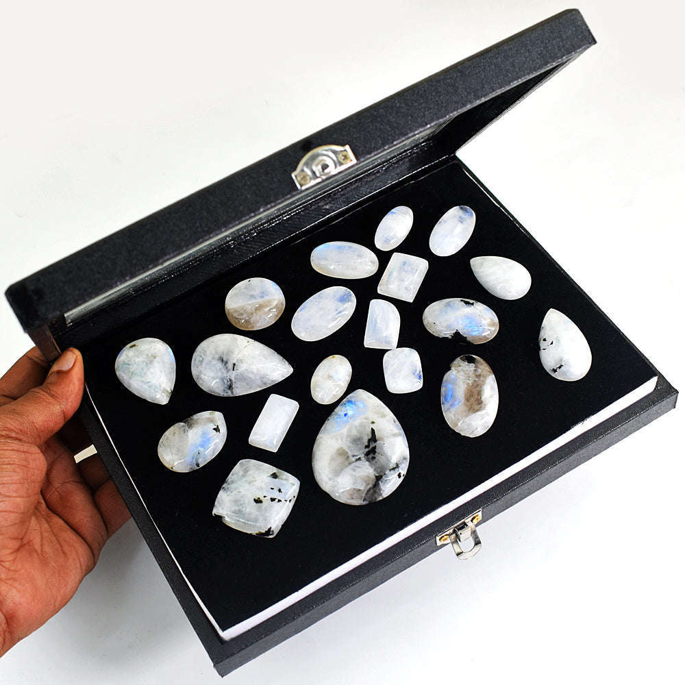 gemsmore:Genuine Moonstone Untreated Gemstone Cabochon Lot