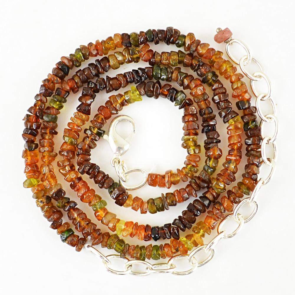gemsmore:Genuine Natural Hessonite Garnet Beads Necklace
