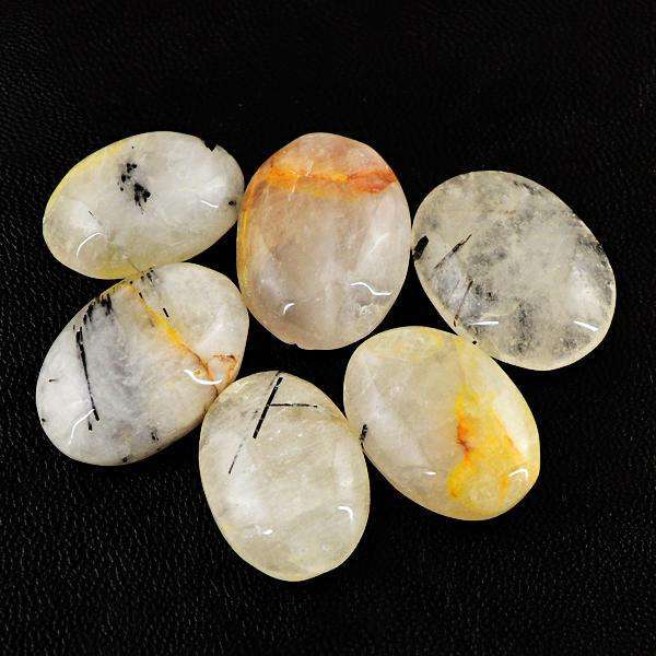 gemsmore:Genuine Oval Shape Rutile Quartz Untreated Loose Gemstone Lot