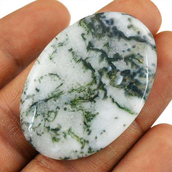 gemsmore:Genuine Oval Shape Tree Agate Untreated Loose Gemstone