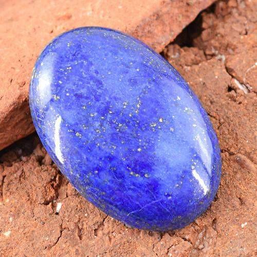 gemsmore:Genuine Oval Shaped Blue Lapis Lazuli Gemstone