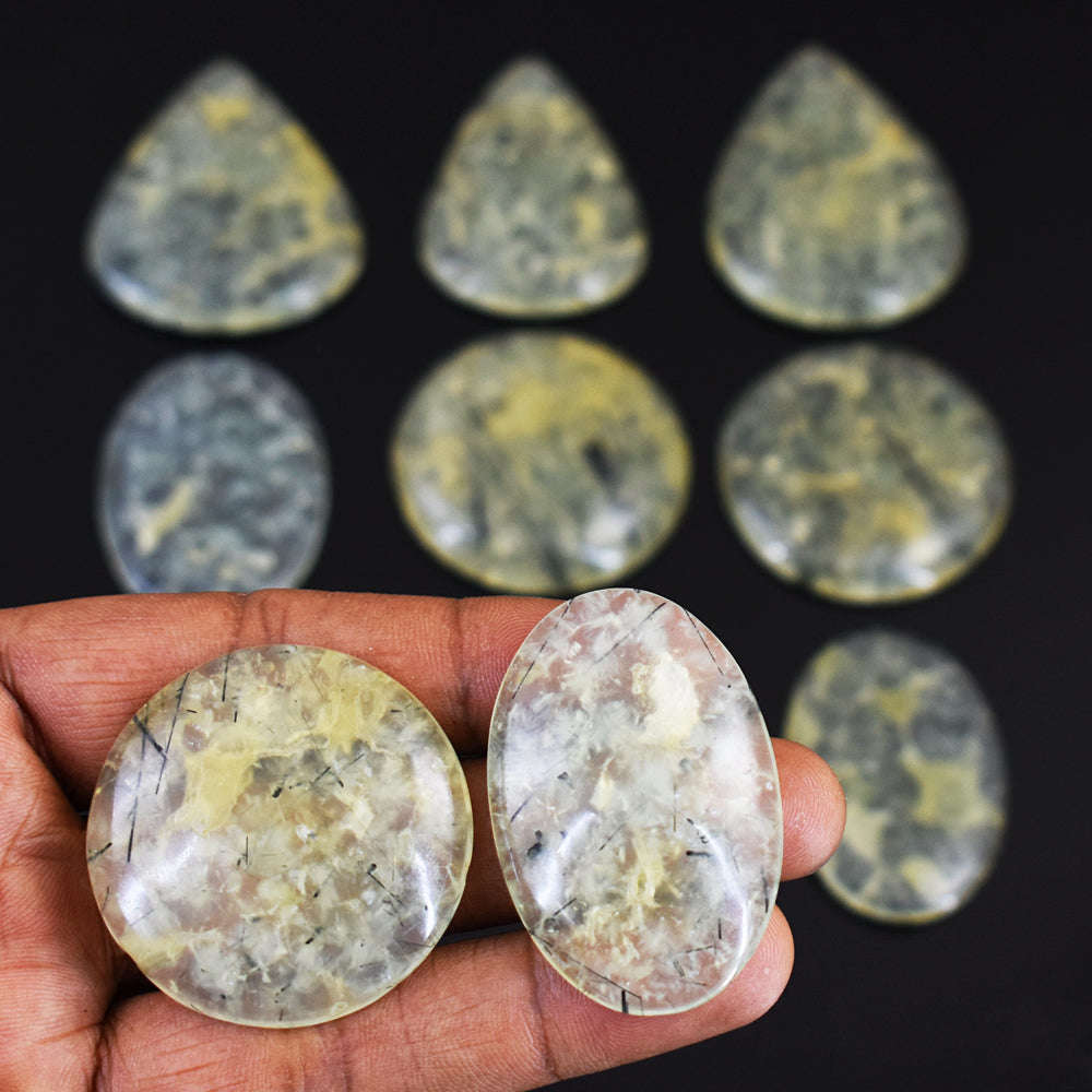 gemsmore:Genuine Phrenite Untreated Gemstone Cabochon Lot