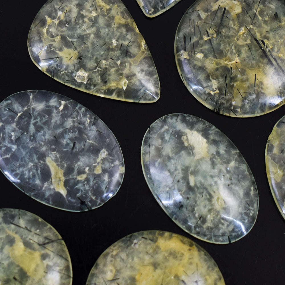 gemsmore:Genuine Phrenite Untreated Gemstone Cabochon Lot