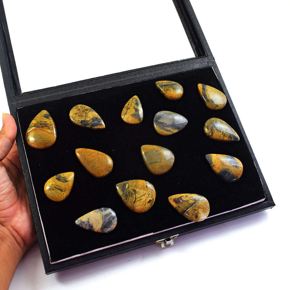 gemsmore:Genuine Pietresite Jasper  Untreated Gemstone Cabochon Lot