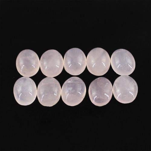 gemsmore:Genuine Pink Rose Quartz Oval Shaped Gemstone Lot