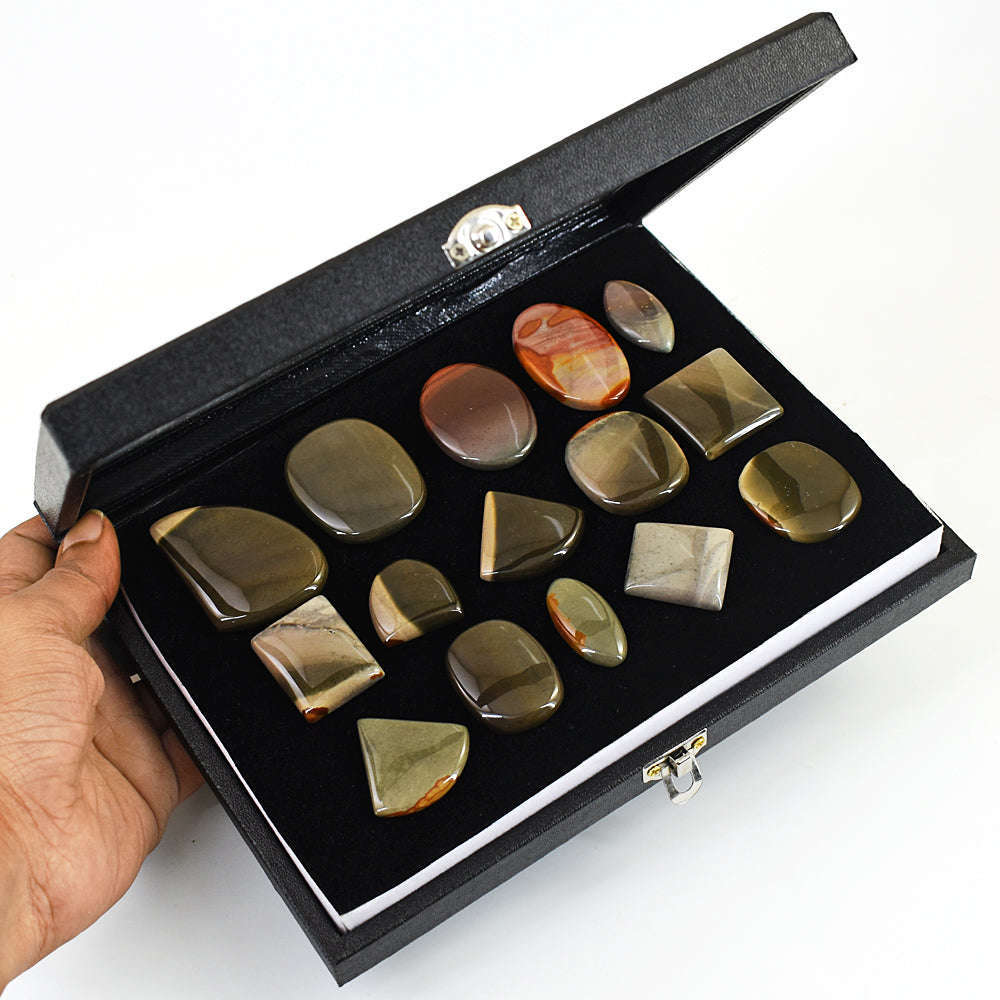 gemsmore:Genuine Polygram Jasper Untreated Gemstone Cabochon Lot