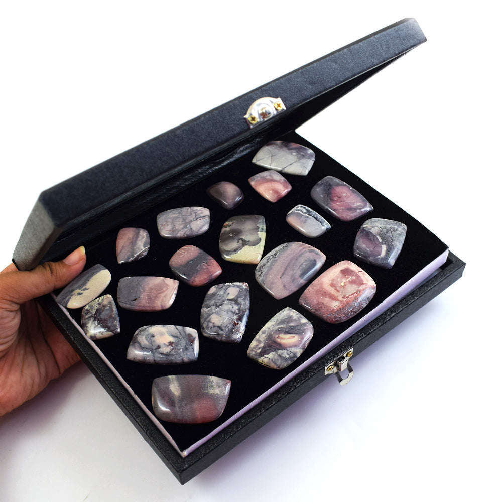 gemsmore:Genuine Porcelain Jasper  Untreated Gemstone Cabochon Lot