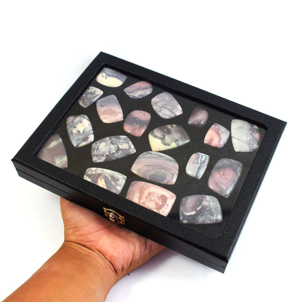 gemsmore:Genuine Porcelain Jasper  Untreated Gemstone Cabochon Lot