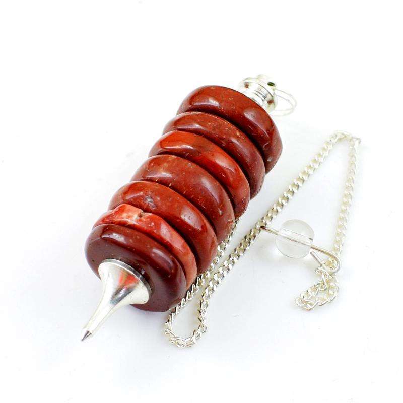 gemsmore:Genuine Red Jasper Reiki Healing Point Pendulum