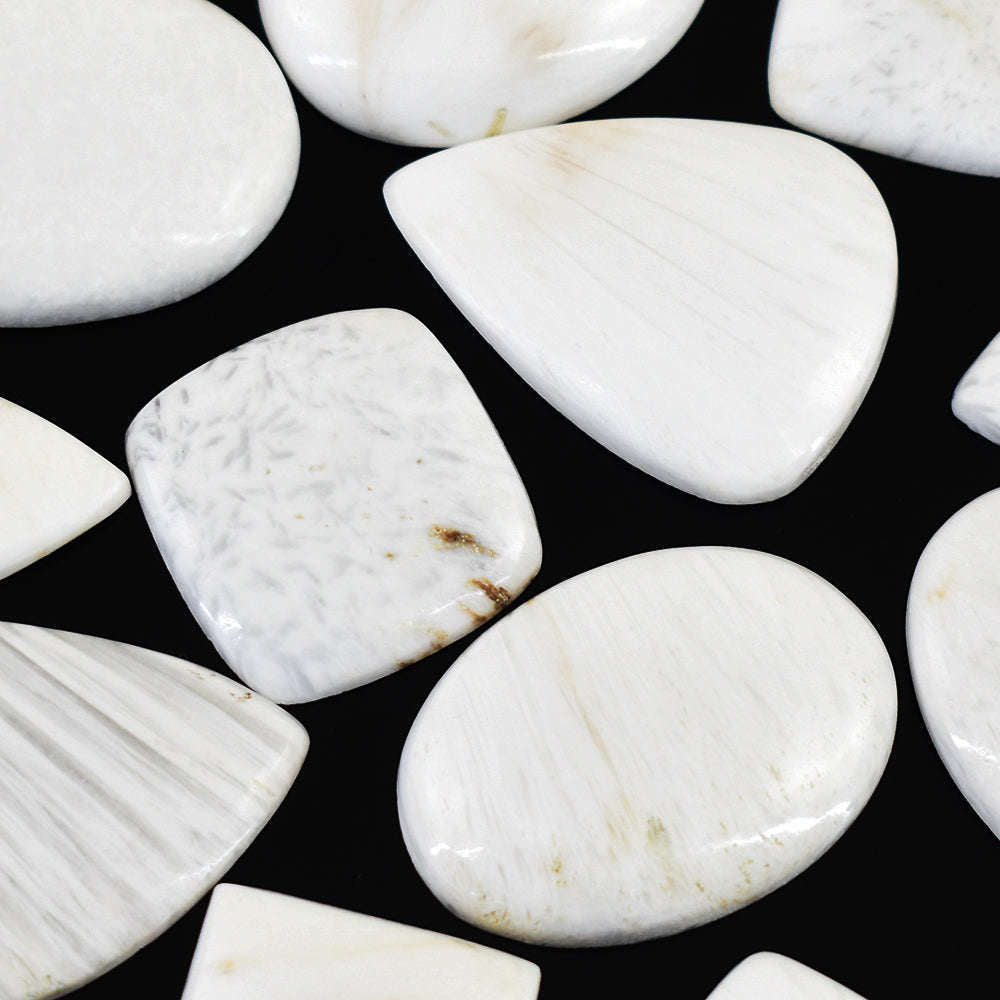 gemsmore:Genuine Scolecite Untreated Gemstone Cabochon Lot