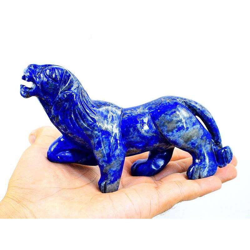 gemsmore:Genuine Top Blue Lapis Lazuli Carved Panther