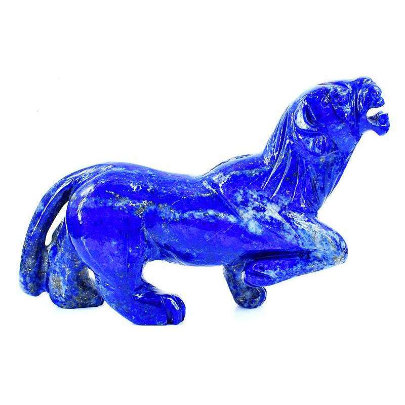 gemsmore:Genuine Top Blue Lapis Lazuli Carved Panther
