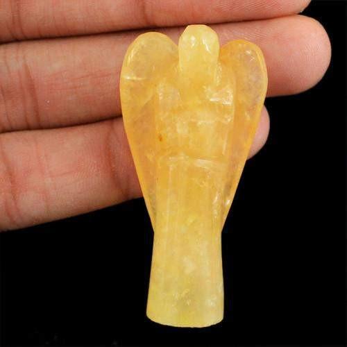 gemsmore:Genuine Yellow Aventurine Carved Healing Angel Gemstone