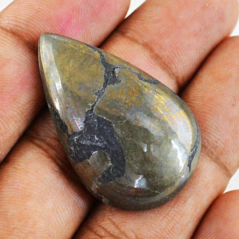 gemsmore:Golden Hematite Gemstone - Natural Pear Shape