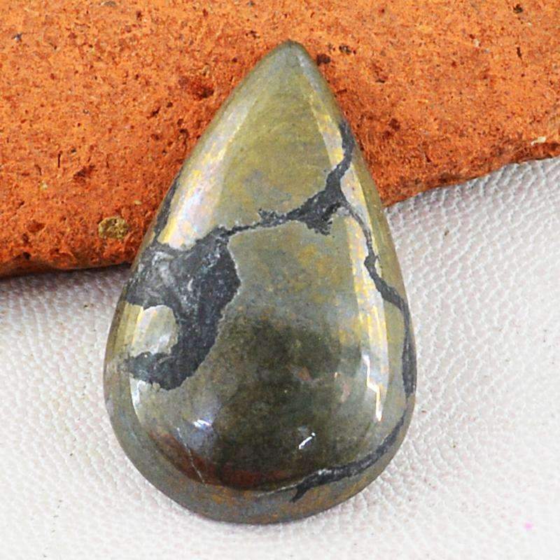 gemsmore:Golden Hematite Gemstone - Natural Pear Shape