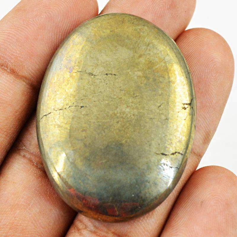 gemsmore:Golden Hematite Gemstone Natural Oval Shape