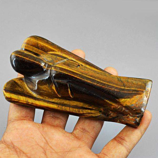gemsmore:Golden Tiger Eye Hand Carved Reiki Healing Angel