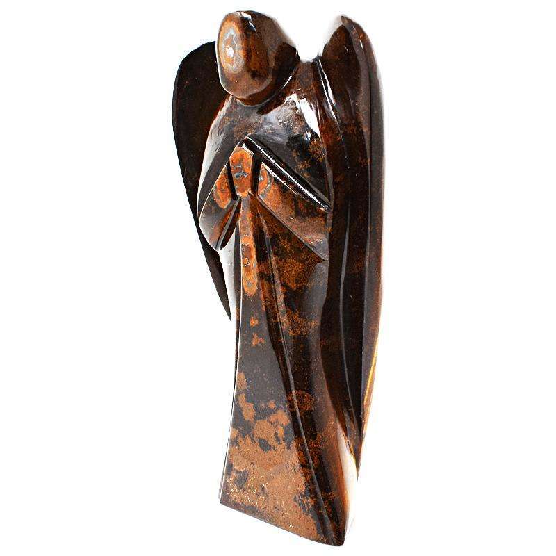 gemsmore:Golden Tiger Eye Hand Carved Reiki Healing Angel