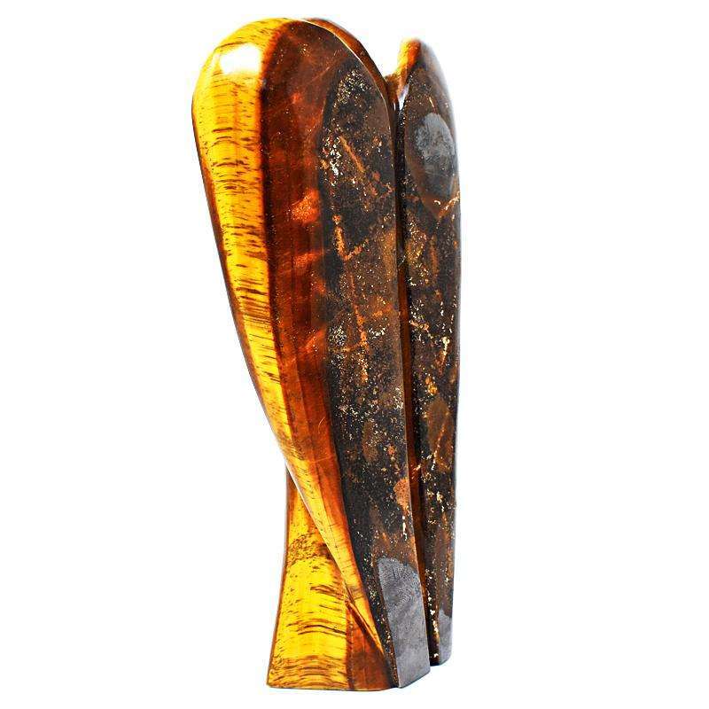 gemsmore:Golden Tiger Eye Hand Carved Reiki Healing Angel