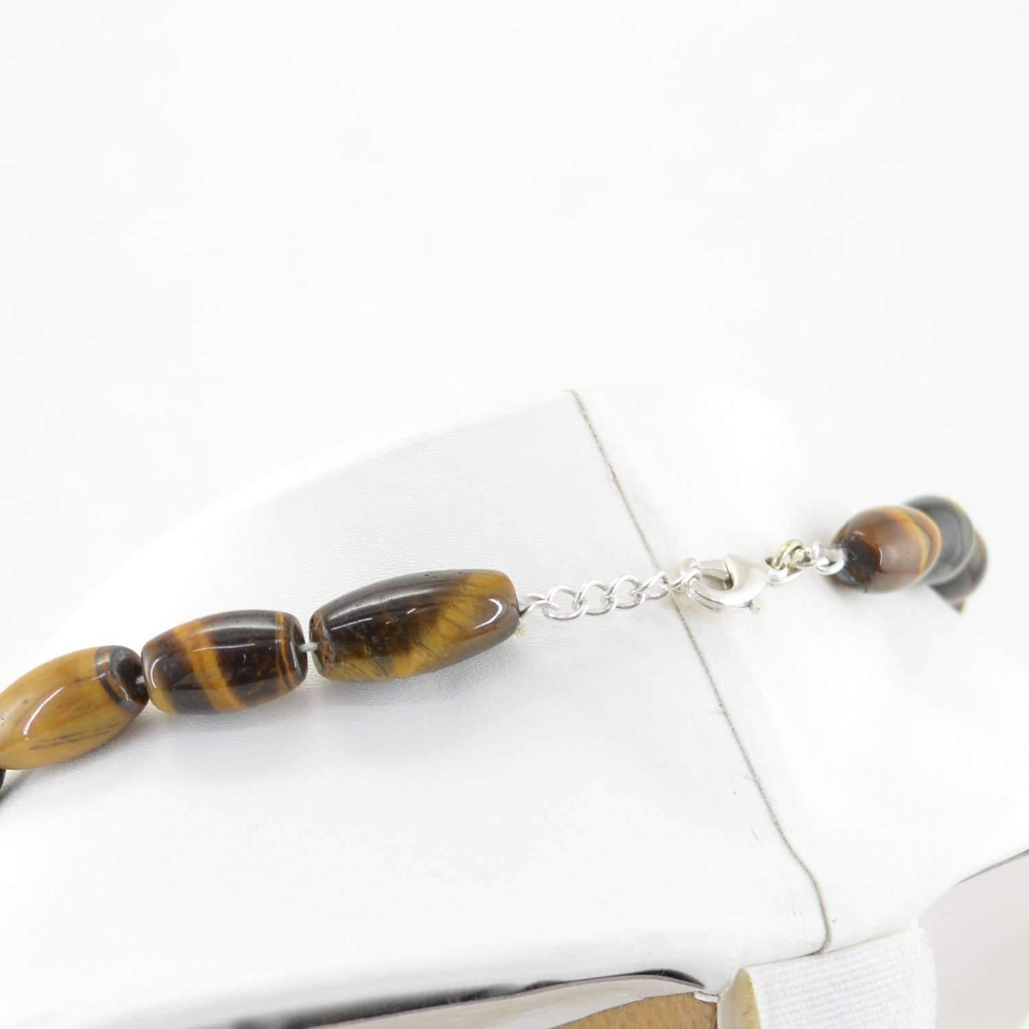 gemsmore:Golden Tiger Eye Necklace Natural Untreated Beads