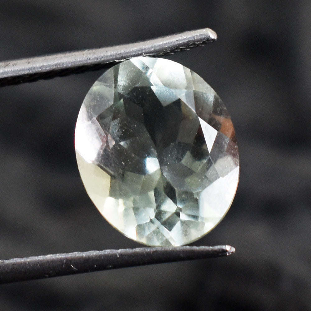 gemsmore:Gorgeous 4 Cts  Genuine Prasiolite Faceted Gemstone