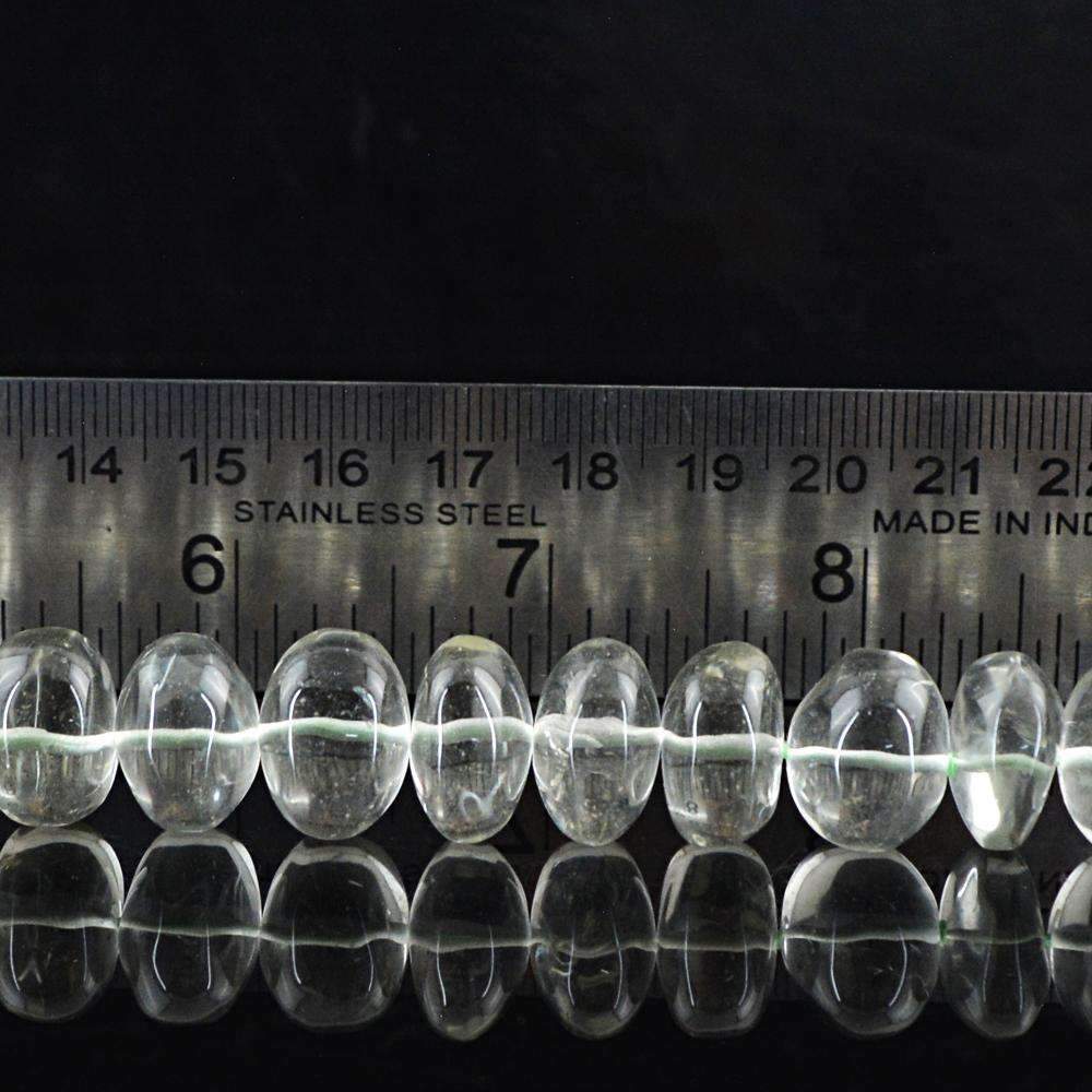 gemsmore:Green Amethyst Drilled Beads Strand Natural Round Shape