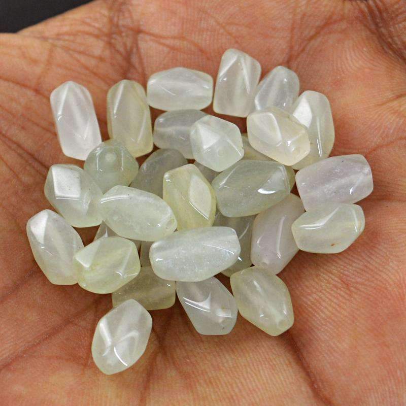 gemsmore:Green Aquamarine Drilled Beads Lot - Natural Faceted