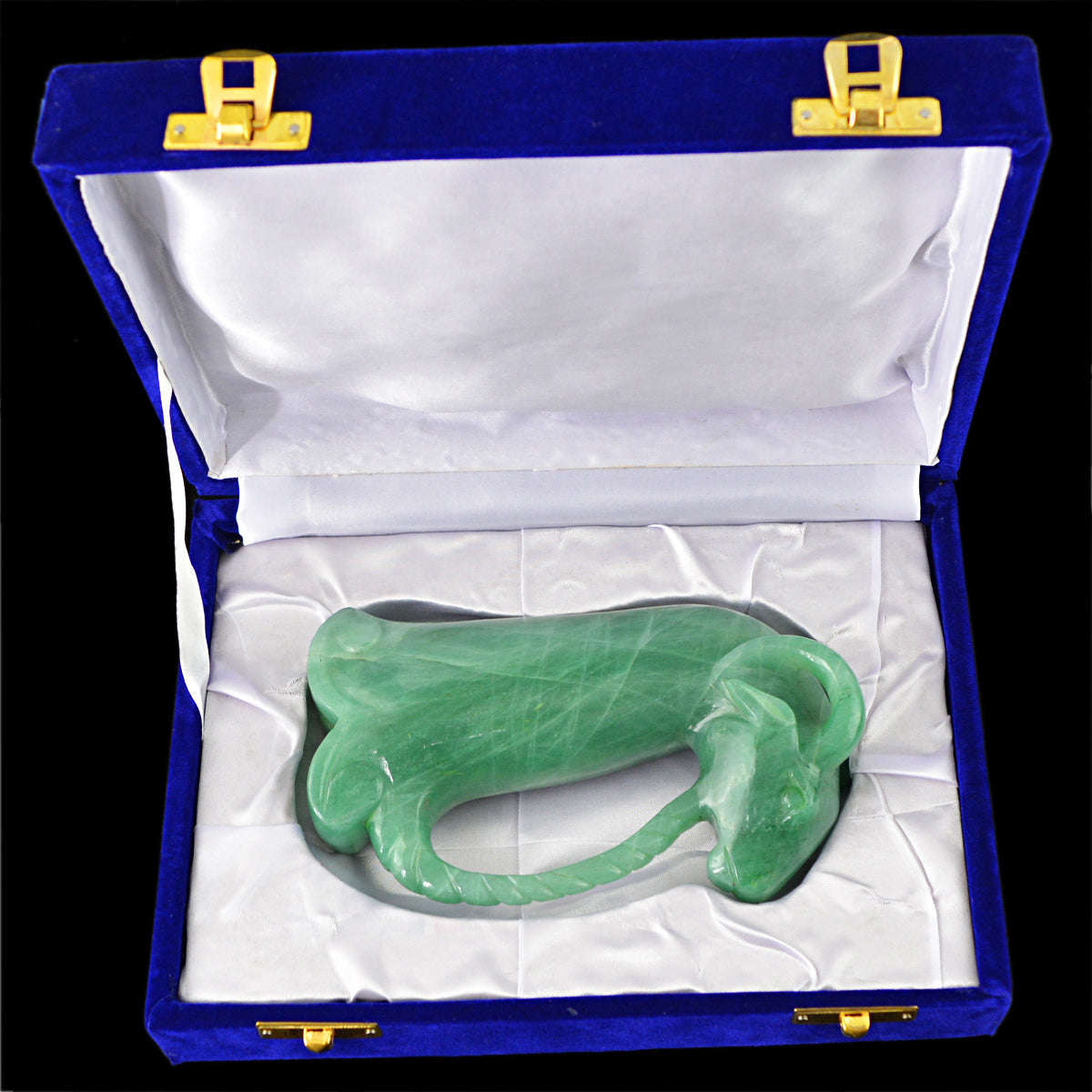 gemsmore:Green Aventurine Lion Designer Sword Handle - Hand Carved