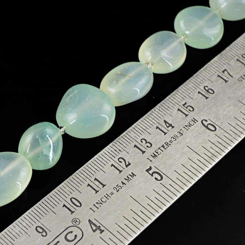 gemsmore:Green Chalcedony Beads Strand - Natural Unheated Drilled