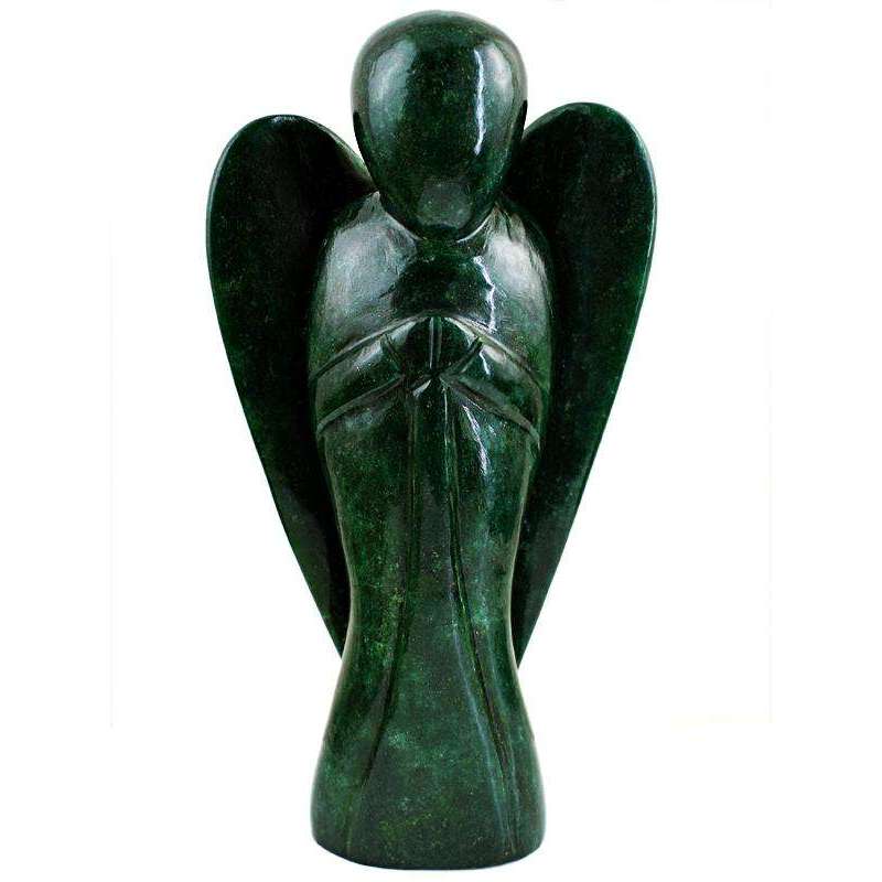 gemsmore:Green Jade Carved Huge Museum Size Reiki Healing Angel