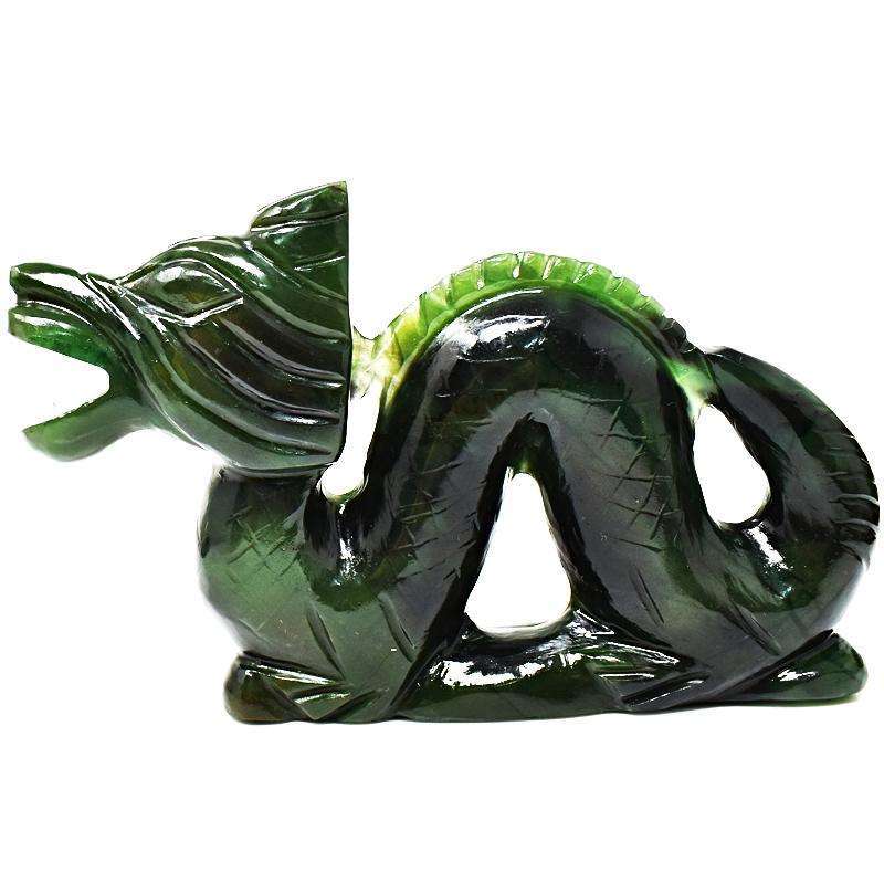 gemsmore:Green Jade Detaitled Hand Carved Dragon