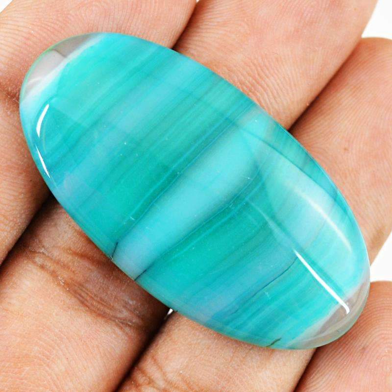 gemsmore:Green Onyx Gemstone Natural Oval Shape