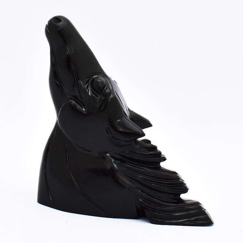 gemsmore:Hand Carved Black Spinel Horse Head