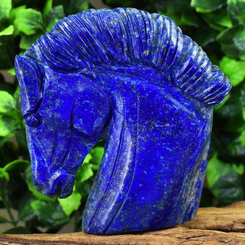 gemsmore:Hand Carved Blue Lapis Lazuli Horse Bust (Head)