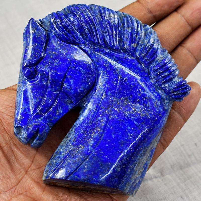gemsmore:Hand Carved Blue Lapis Lazuli Horse Bust (Head)