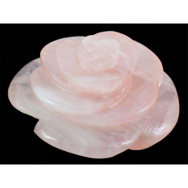 gemsmore:Hand Carved Pink Rose Quartz  Rose Gemstone