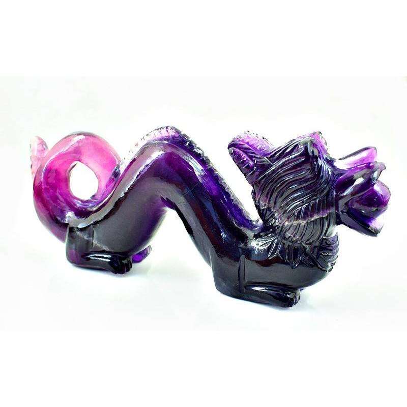 gemsmore:Hand Carved Purple Fluorite Dragon - Masterpiece
