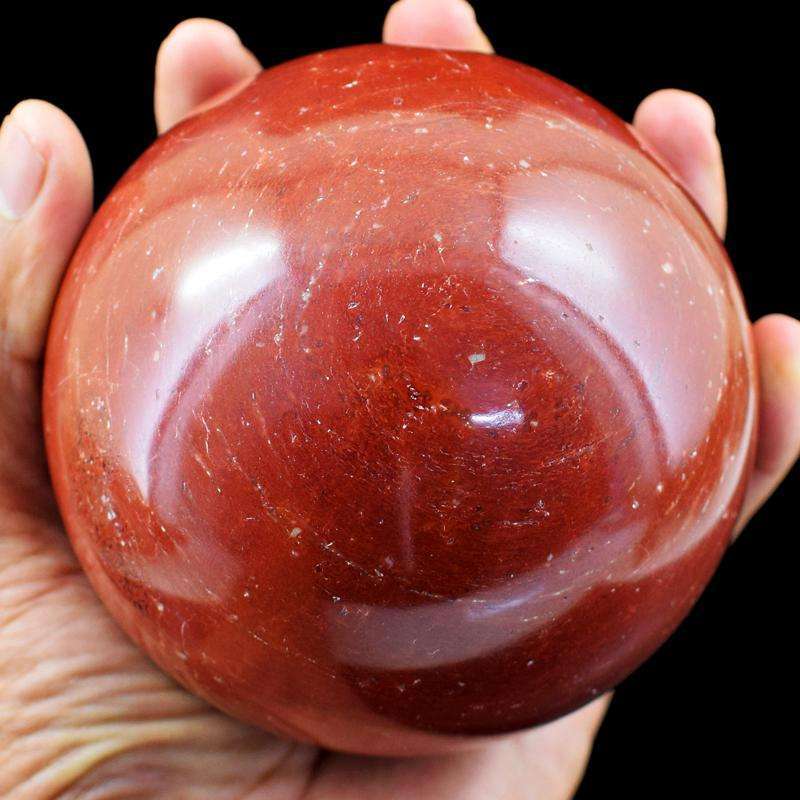 gemsmore:Hand Carved Red Jasper Reiki Healing Sphere
