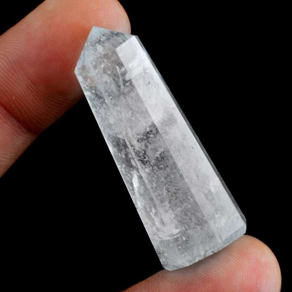 gemsmore:Hand Carved White Quartz Crystal Reiki Healing Point