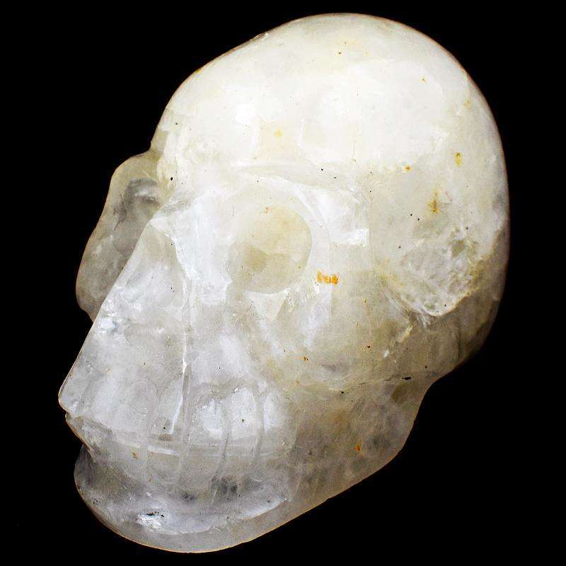 gemsmore:Hand Carved Yellow Aventurine Human Skull