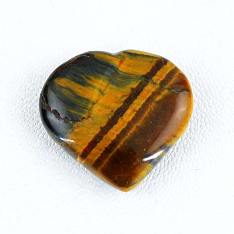 gemsmore:Heart Shape Golden Tiger Eye Carved Gemstone Natural Untreated