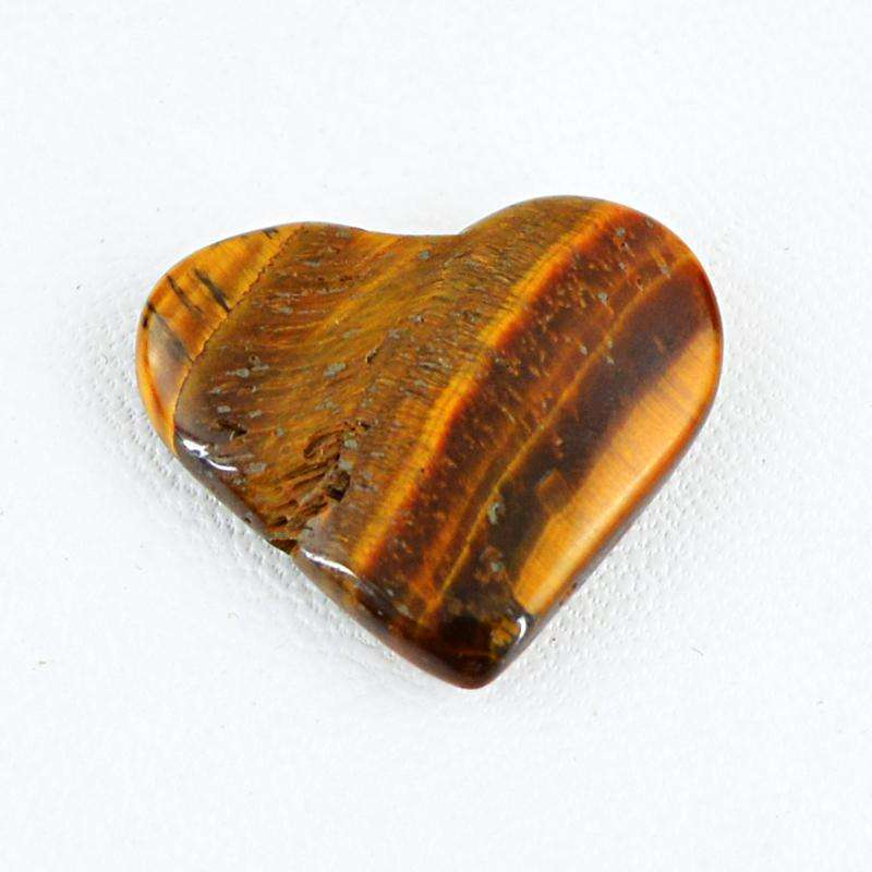 gemsmore:Heart Shape Golden Tiger Eye Gemstone Natural Untreated